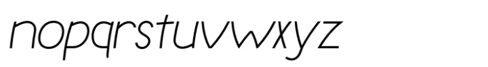 Abrundo Thin Italic Font LOWERCASE