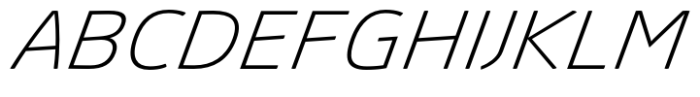 Absolut Pro Thin Expanded Extra Italic Font UPPERCASE