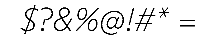 ABCArizonaSans ThinItalic Font OTHER CHARS