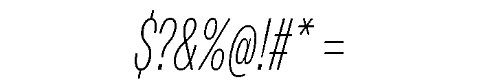 ABCDiatypeCompressed ThinItalic Font OTHER CHARS