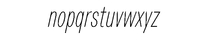ABCDiatypeCompressed ThinItalic Font LOWERCASE