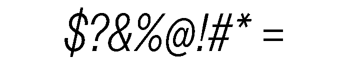 ABCDiatypeCondensed LightItalic Font OTHER CHARS