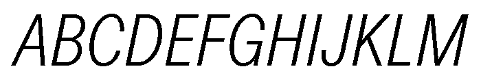 ABCDiatypeCondensed LightItalic Font UPPERCASE