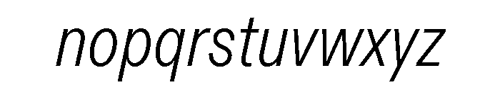 ABCDiatypeCondensed LightItalic Font LOWERCASE
