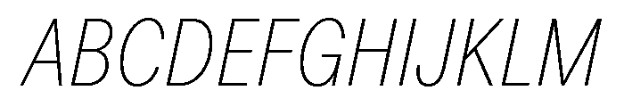 ABCDiatypeCondensed ThinItalic Font UPPERCASE