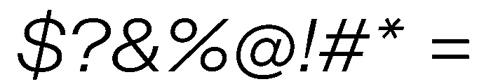 ABCDiatypeExtended LightItalic Font OTHER CHARS