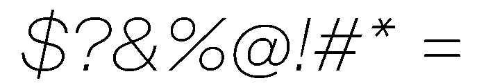 ABCDiatypeExtended ThinItalic Font OTHER CHARS