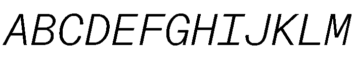 ABCDiatypeMono LightItalic Font UPPERCASE