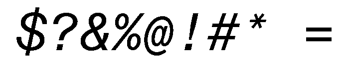 ABCDiatypeMono RegularItalic Font OTHER CHARS