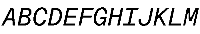 ABCDiatypeMono RegularItalic Font UPPERCASE