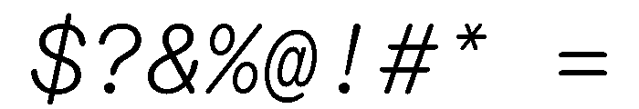 ABCDiatypeRoundedMono LightItalic Font OTHER CHARS
