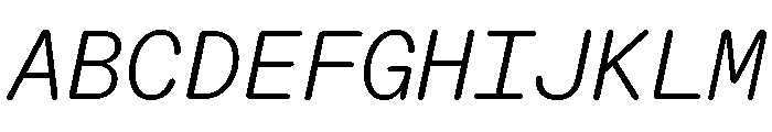 ABCDiatypeRoundedMono LightItalic Font UPPERCASE