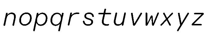 ABCDiatypeRoundedMono LightItalic Font LOWERCASE