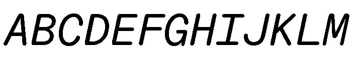 ABCDiatypeRoundedMono RegularItalic Font UPPERCASE