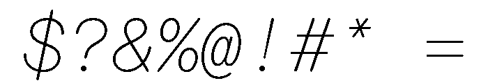 ABCDiatypeRoundedMono ThinItalic Font OTHER CHARS