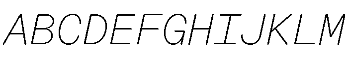 ABCDiatypeRoundedMono ThinItalic Font UPPERCASE