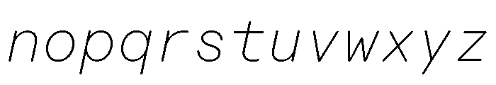 ABCDiatypeRoundedMono ThinItalic Font LOWERCASE