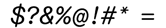 ABCDiatypeRoundedSemi Mono RegularItalic Font OTHER CHARS