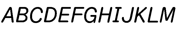 ABCDiatypeRoundedSemi Mono RegularItalic Font UPPERCASE