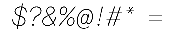 ABCDiatypeRoundedSemi Mono ThinItalic Font OTHER CHARS