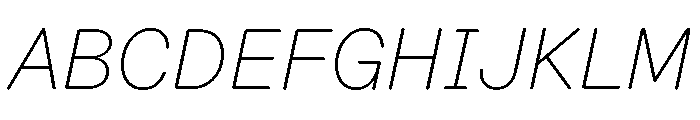 ABCDiatypeRoundedSemi Mono ThinItalic Font UPPERCASE