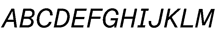 ABCDiatypeSemi Mono RegularItalic Font UPPERCASE