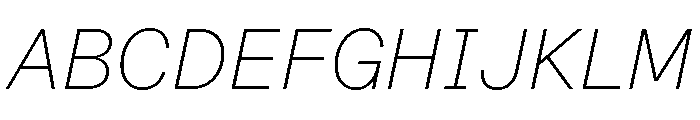 ABCDiatypeSemi Mono ThinItalic Font UPPERCASE