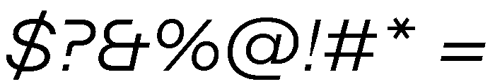 ABCFavoritExtended LightItalic Font OTHER CHARS