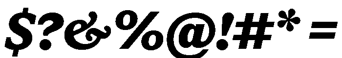 ABCGaisyr BlackItalic Font OTHER CHARS