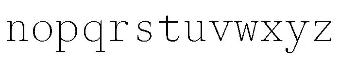 ABCGaisyrMono Thin Font LOWERCASE