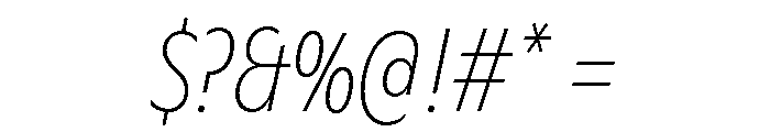 ABCGintoCondensed HairlineItalic Font OTHER CHARS