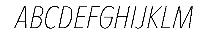 ABCGintoCondensed HairlineItalic Font UPPERCASE