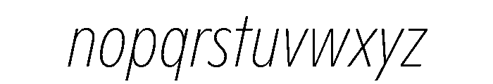 ABCGintoCondensed HairlineItalic Font LOWERCASE