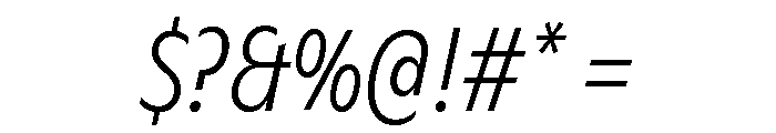 ABCGintoCondensed ThinItalic Font OTHER CHARS