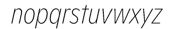 ABCGintoNordCondensed HairlineItalic Font LOWERCASE