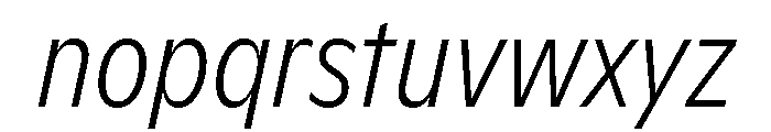 ABCGintoNordCondensed ThinItalic Font LOWERCASE