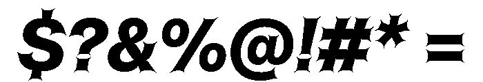 ABCHelveestiSpikes HeavyItalic Font OTHER CHARS