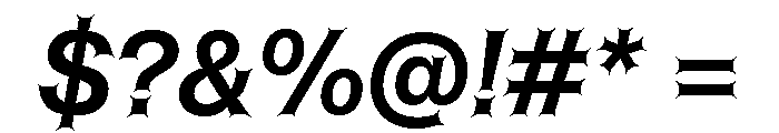 ABCHelveestiSpikes MediumItalic Font OTHER CHARS