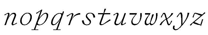 ABCLaicaMono LightItalic Font LOWERCASE