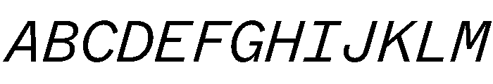 ABCMarfaMono LightItalic Font UPPERCASE