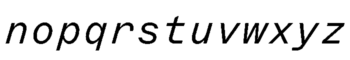 ABCMarfaMono LightItalic Font LOWERCASE