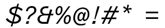 ABCMarfaSemi Mono LightItalic Font OTHER CHARS