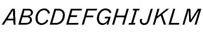 ABCMarfaSemi Mono LightItalic Font UPPERCASE