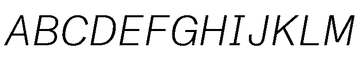 ABCMonumentGroteskSemiMono LightItalic Font UPPERCASE