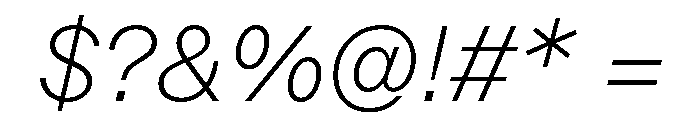 ABCOracle ThinItalic Font OTHER CHARS