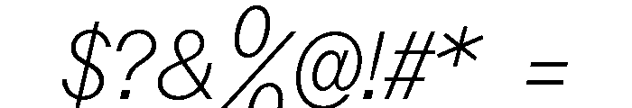 ABCOracleTriple ThinItalic Font OTHER CHARS