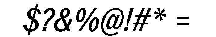 ABCROMCondensed BookItalic Font OTHER CHARS