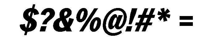 ABCROMCondensed HeavyItalic Font OTHER CHARS