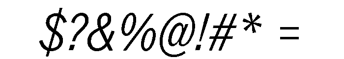 ABCROMCondensed LightItalic Font OTHER CHARS