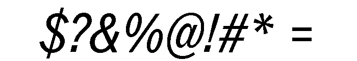ABCROMCondensed RegularItalic Font OTHER CHARS